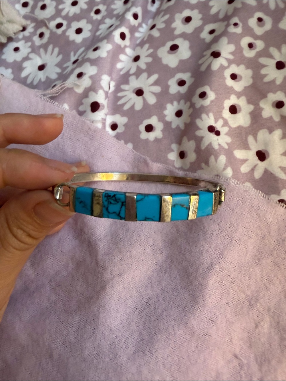 Turquoise Inlay bracelet bangle - Picture 11 of 12